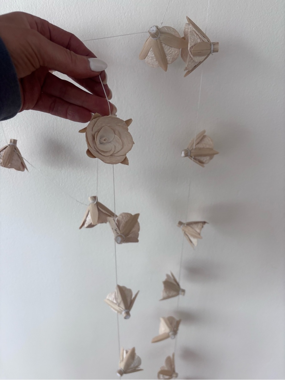 Cascading Paper Flower Garland – 79” | Handmade | Stunning Statement Decor